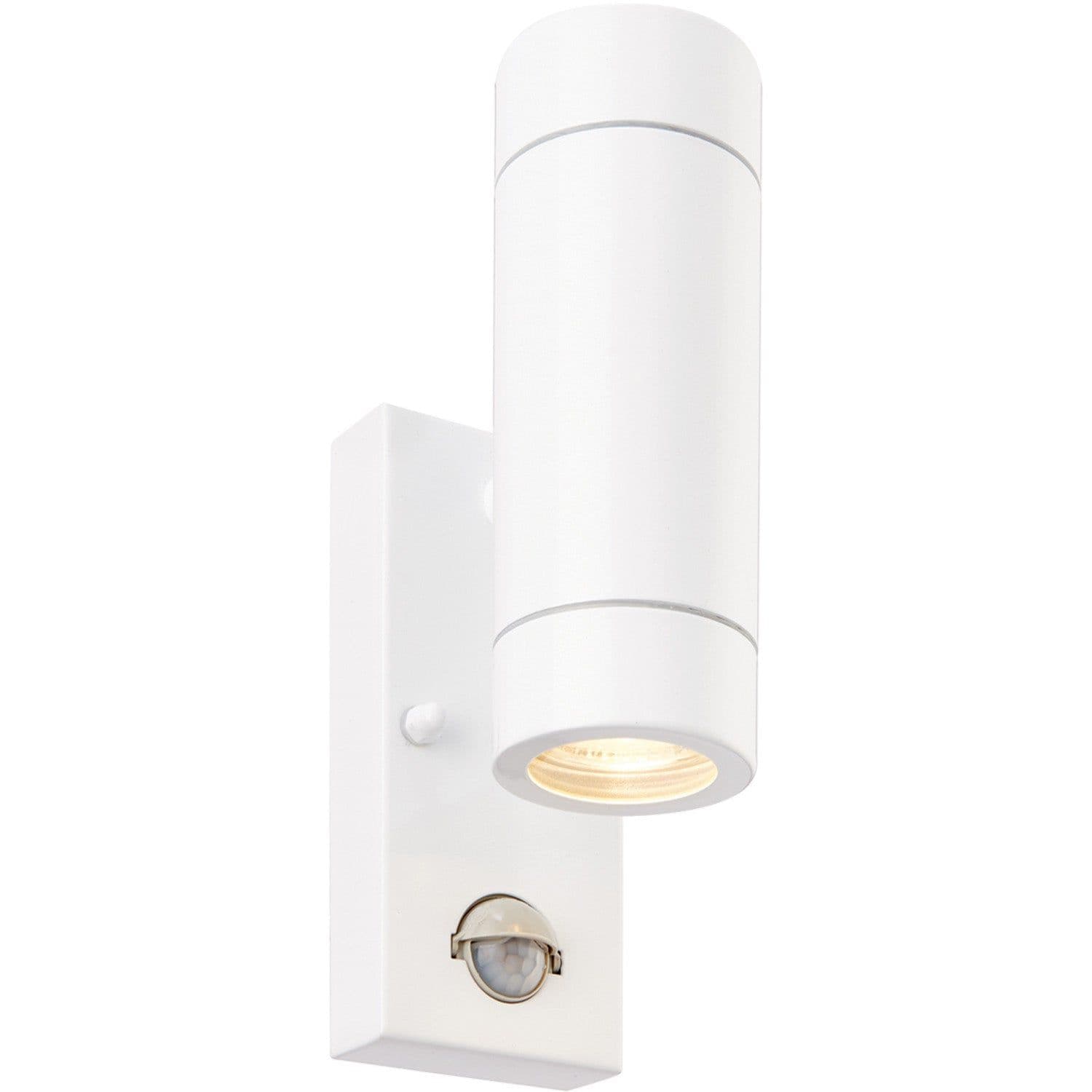 Twin Up & Down IP44 Wall Light PIR Sensor 2 x 7W GU10 LED Gloss