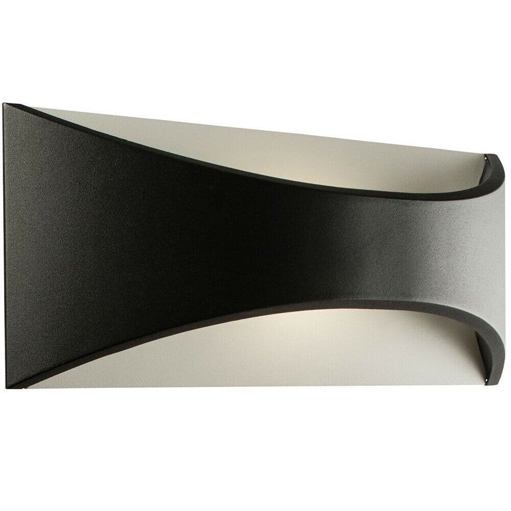 IP65 Outdoor Modern Curved Wall Light Texture Aluminium 12W Warm White LED