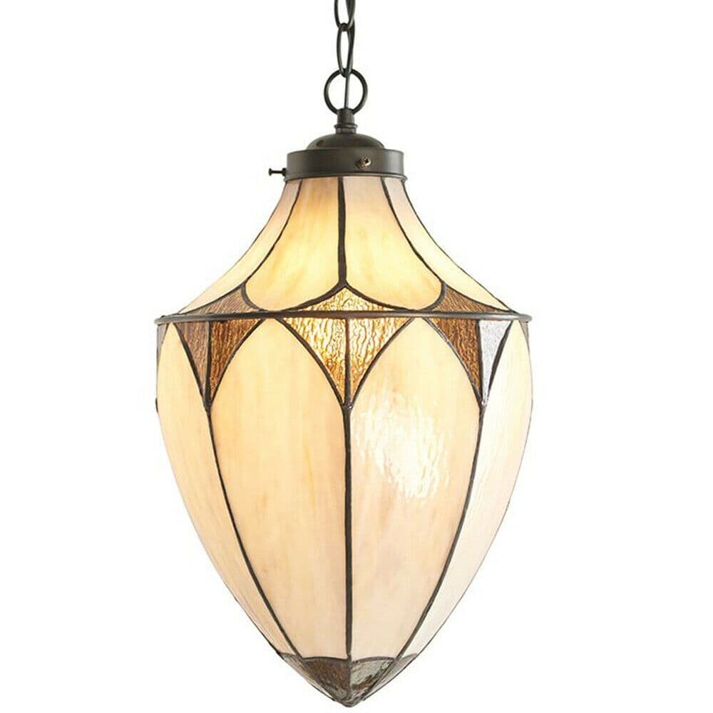 Tiffany Glass Hanging Ceiling Pendant Light Dark Bronze Lamp Shade i00082
