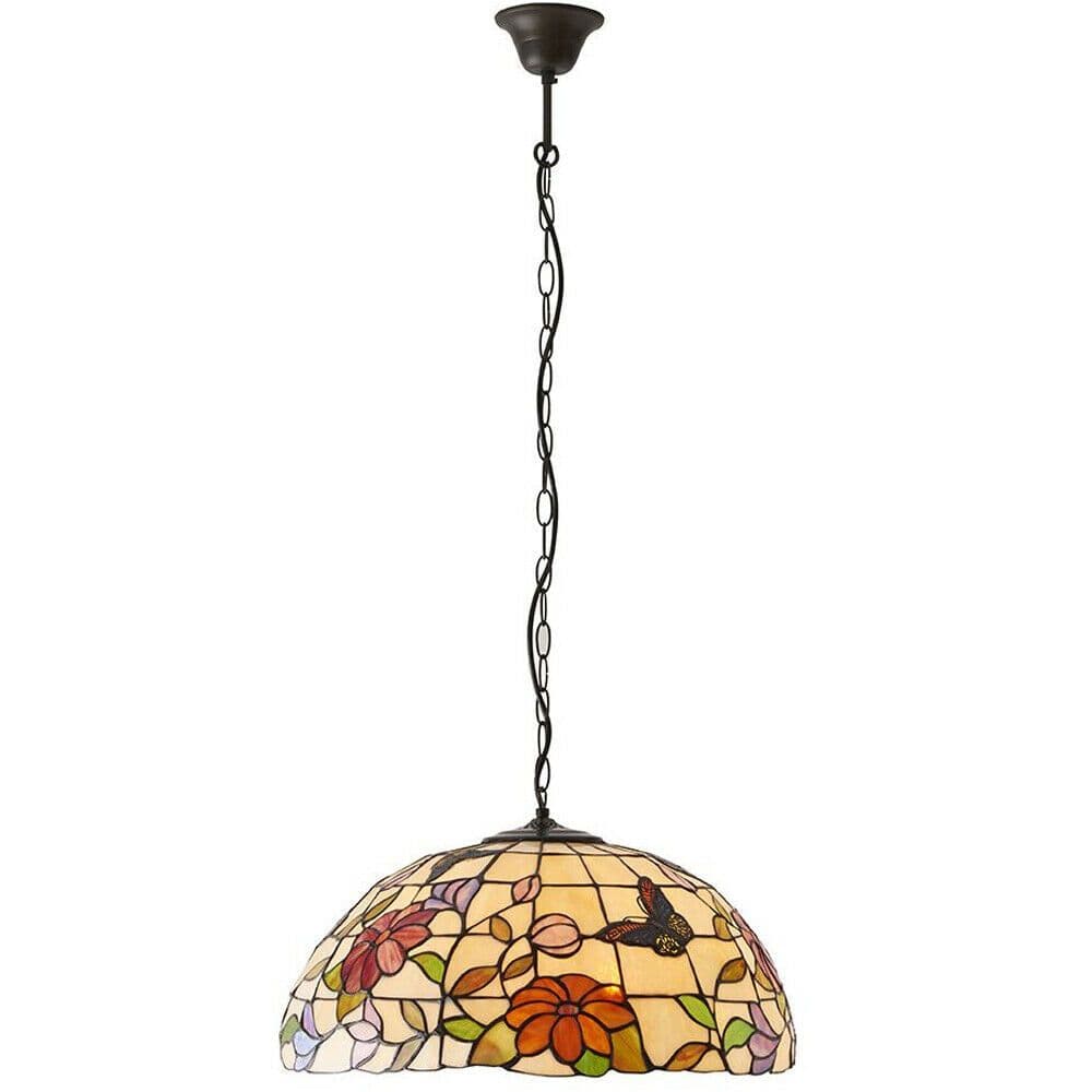 Tiffany Glass Hanging Ceiling Pendant Light Chain Butterfly Shade i00089