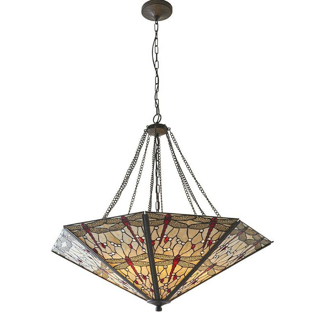Tiffany Glass Hanging Ceiling Pendant Light Large Feature Shade i00103