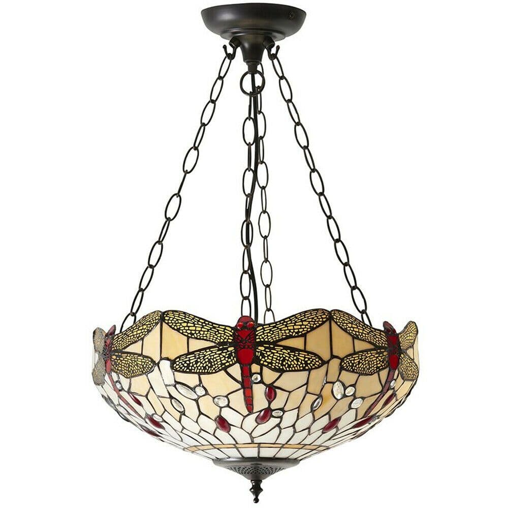 Tiffany Glass Hanging Ceiling Pendant Light & Dragonfly Lamp Shade i00105