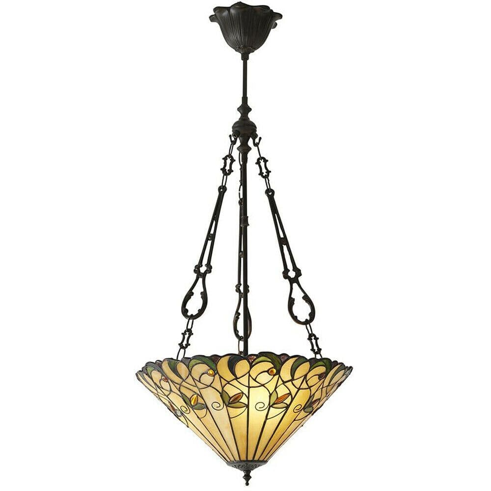 Tiffany Glass Hanging Ceiling Pendant Light Round Amber Lamp Shade i00128
