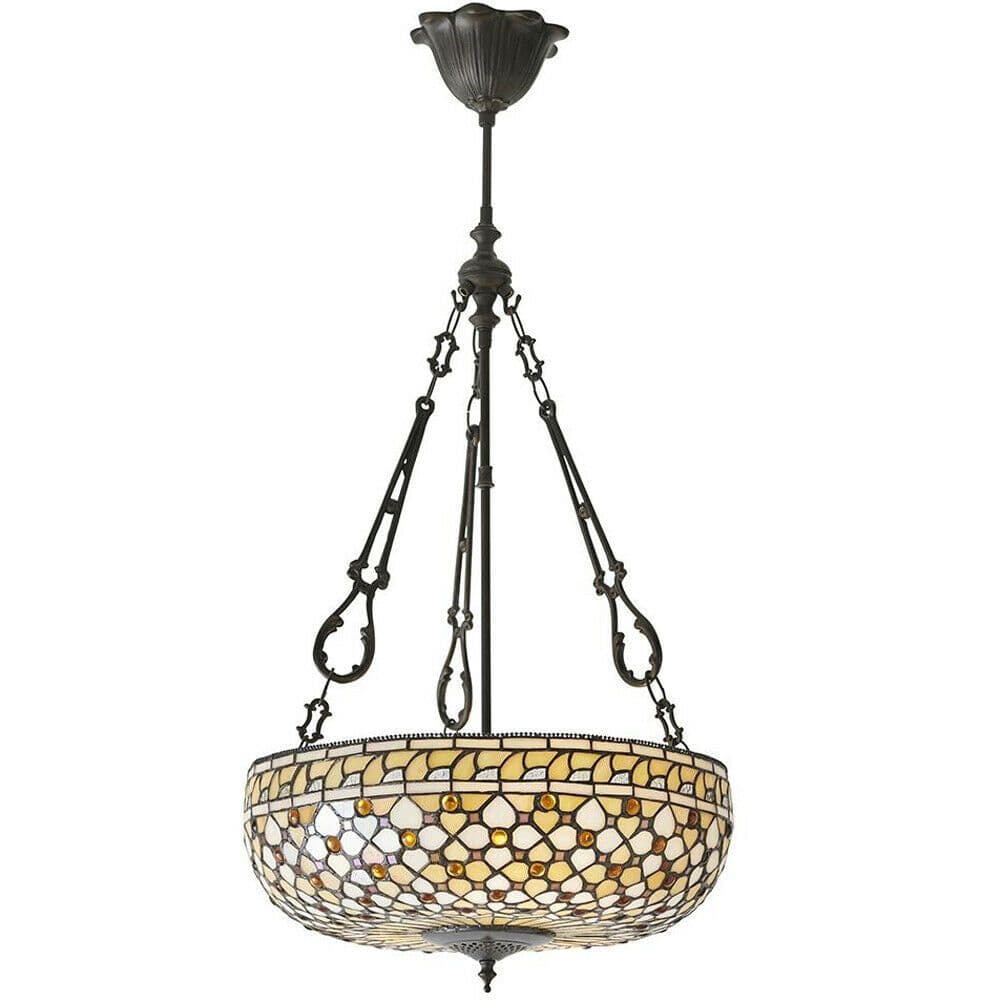 Tiffany Glass Hanging Ceiling Pendant Light Dark 450mm Lamp Shade i00140