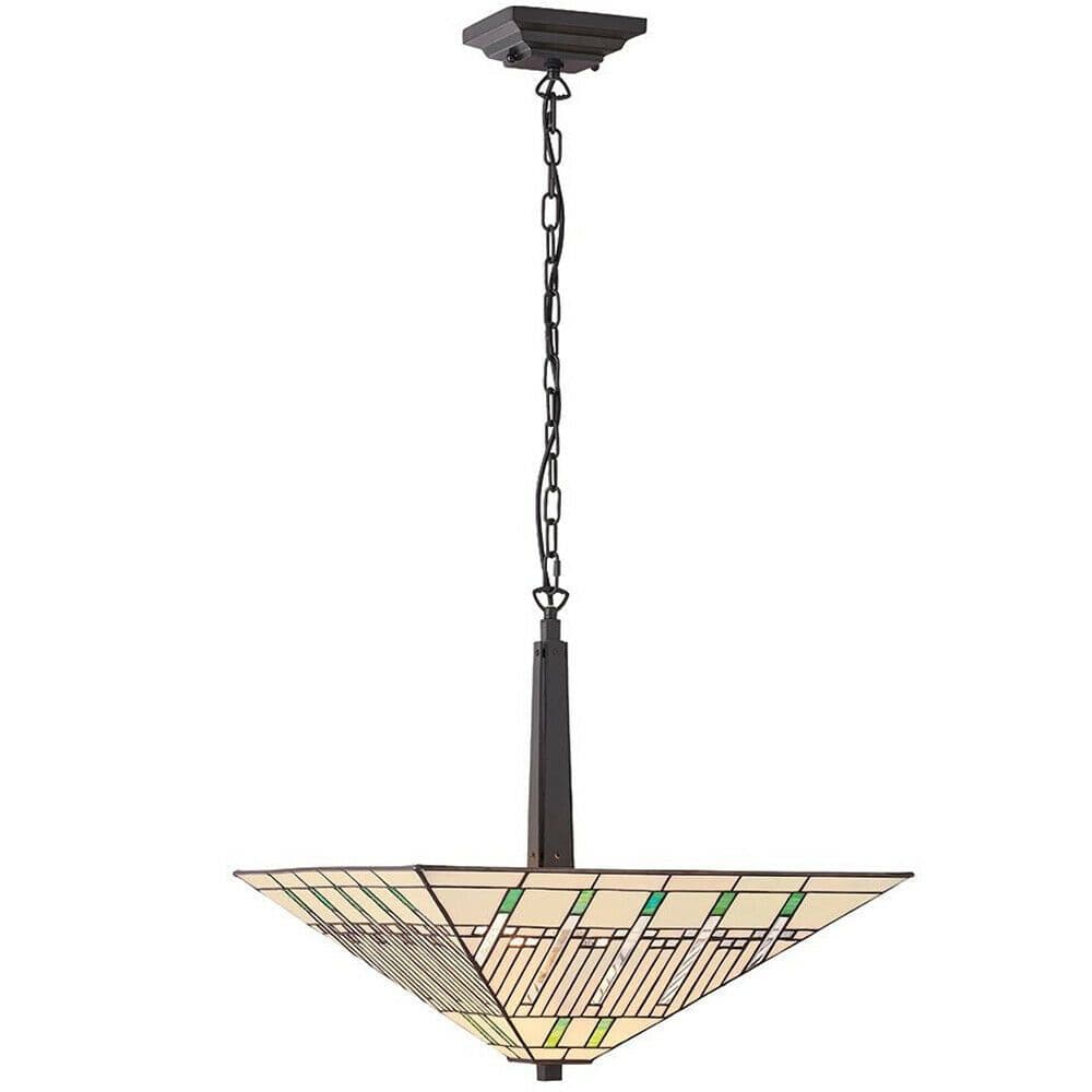 Tiffany Glass Hanging Ceiling Pendant Light Dark 2 Lamp Shade i00142