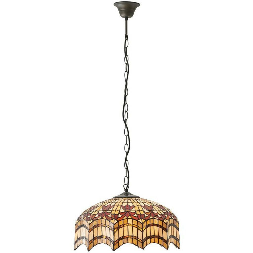 Tiffany Glass Hanging Ceiling Pendant Light & Scalloped Lamp Shade i00154