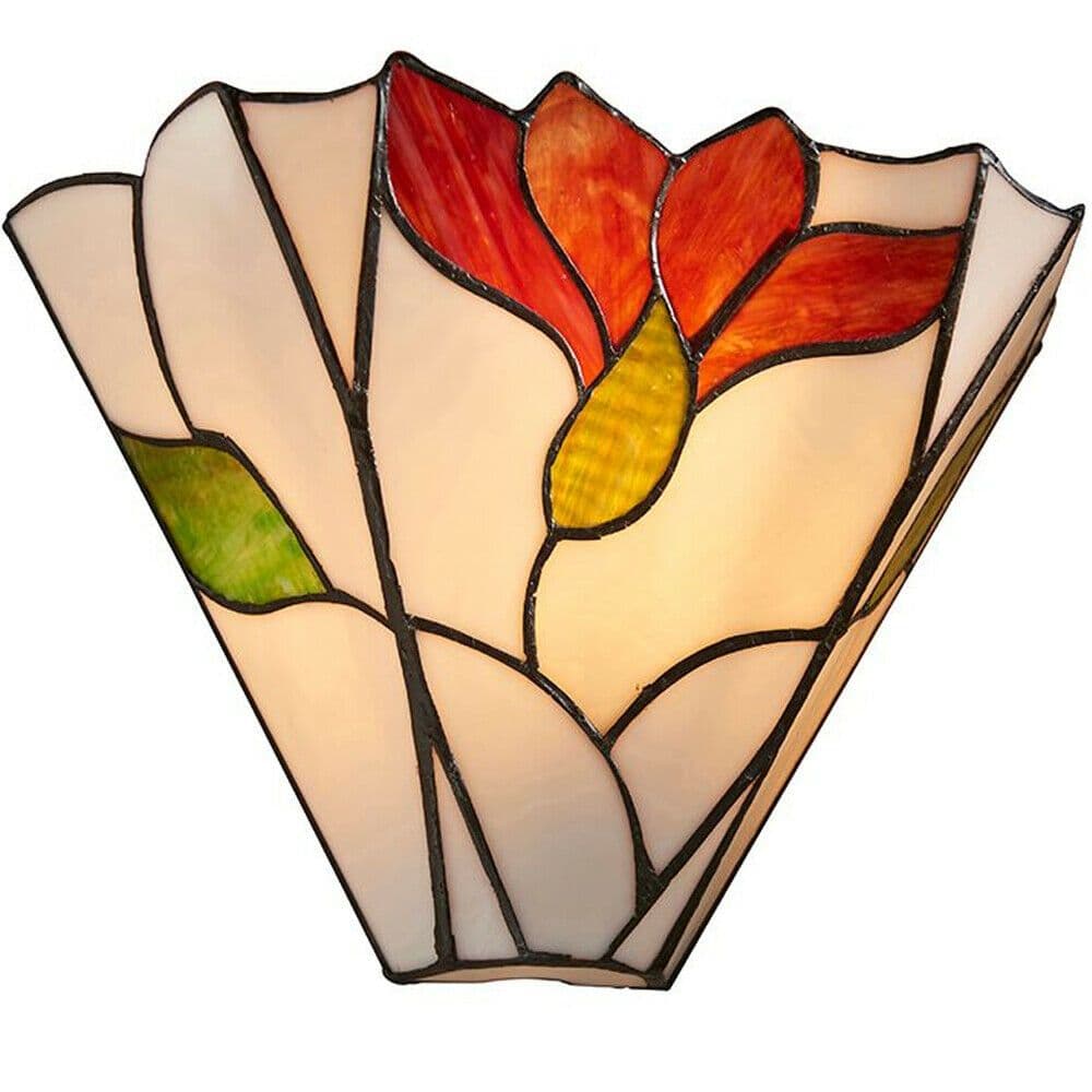 Tiffany Glass Floral Design Wall Light Dark Effect Dimmable LED Lamp