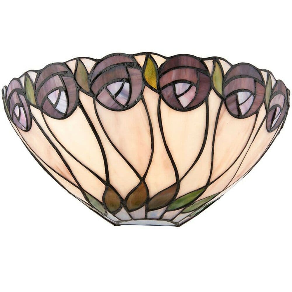 Tiffany Glass Wall Light & Mackintosh Rose Shade Interior Sconce i00248