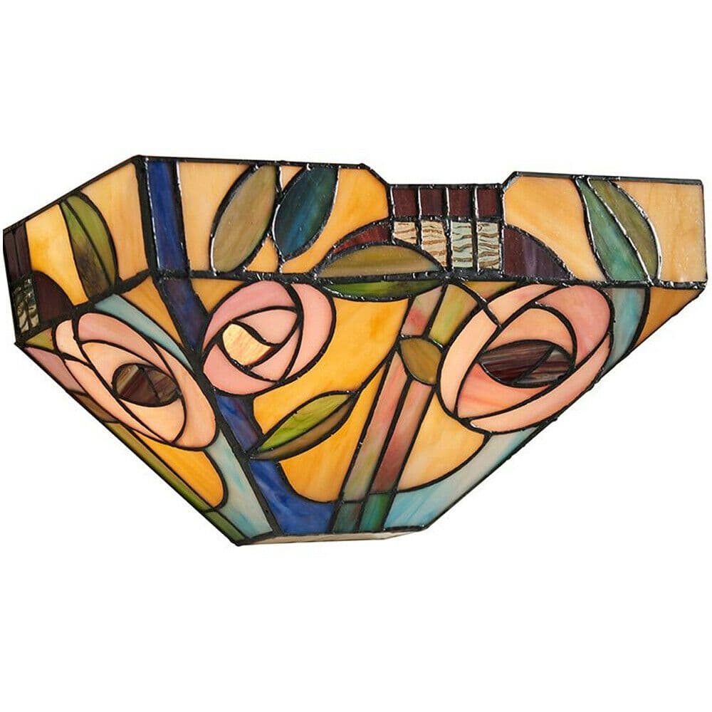 Tiffany Glass Wall Light Multi Mackintosh Shade Interior Sconce