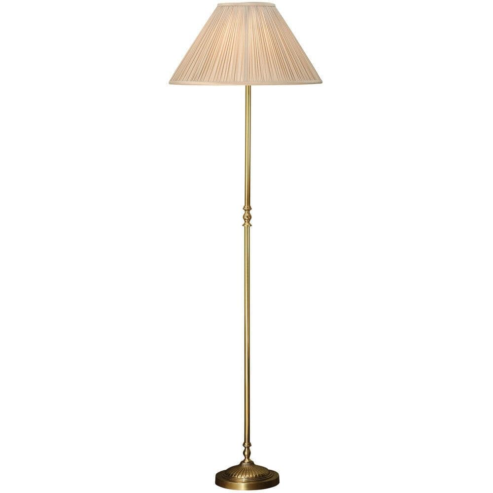 Luxury Georgian Floor Lamp Solid Brass & Organza Pleated Shade 1.75m Tall