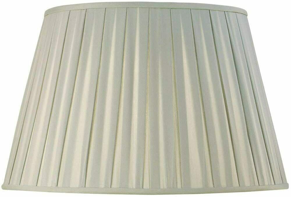 17 Inch Luxury Round Tapered Lamp Shade - Duck Egg Blue - Faux Silk Fabric