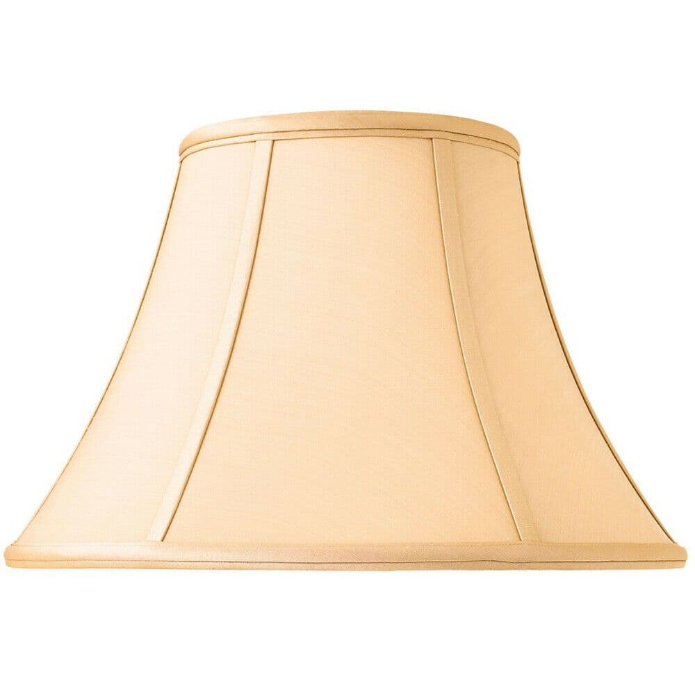 14" Inch Luxury Bowed Tapered Lamp Shade Traditional Honey Silk Fabric &