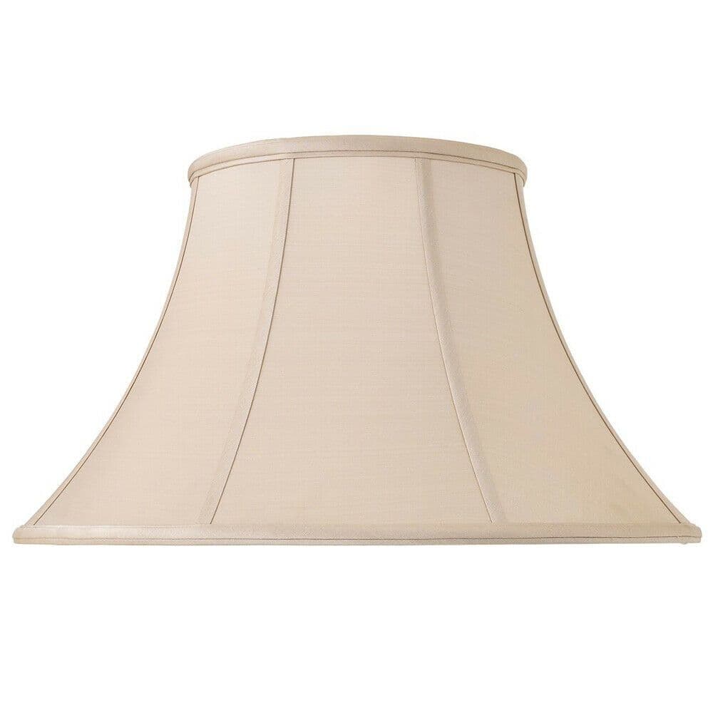 18" Inch Luxury Bowed Tapered Lamp Shade Traditional Oyster Silk Fabric &