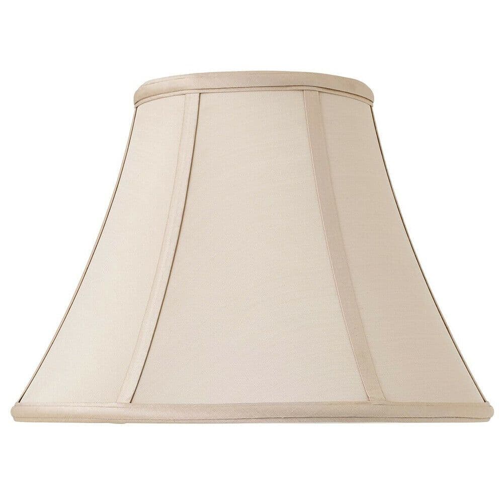 12" Inch Luxury Bowed Tapered Lamp Shade Traditional Oyster Silk Fabric &