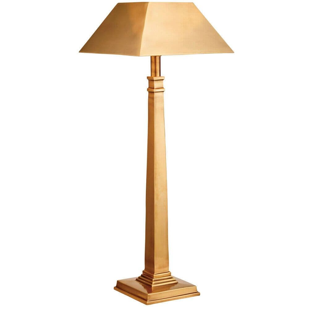 Luxury Table Lamp Solid Brass & Square Shade Metal Square Base Console Light