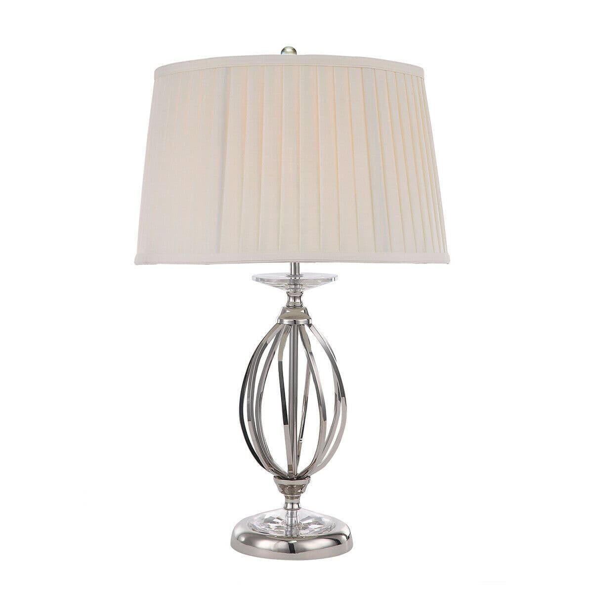 Table Lamp Shade Cut Glass Droplets Metal Base Polished Nickel LED E27 60W