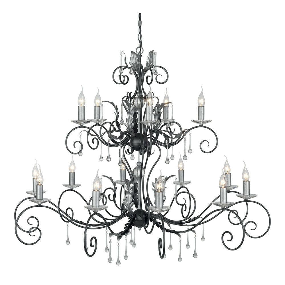 15 Bulb Handmade Chandelier Hanging Pendant LIght Silver LED E14 60W Bulb