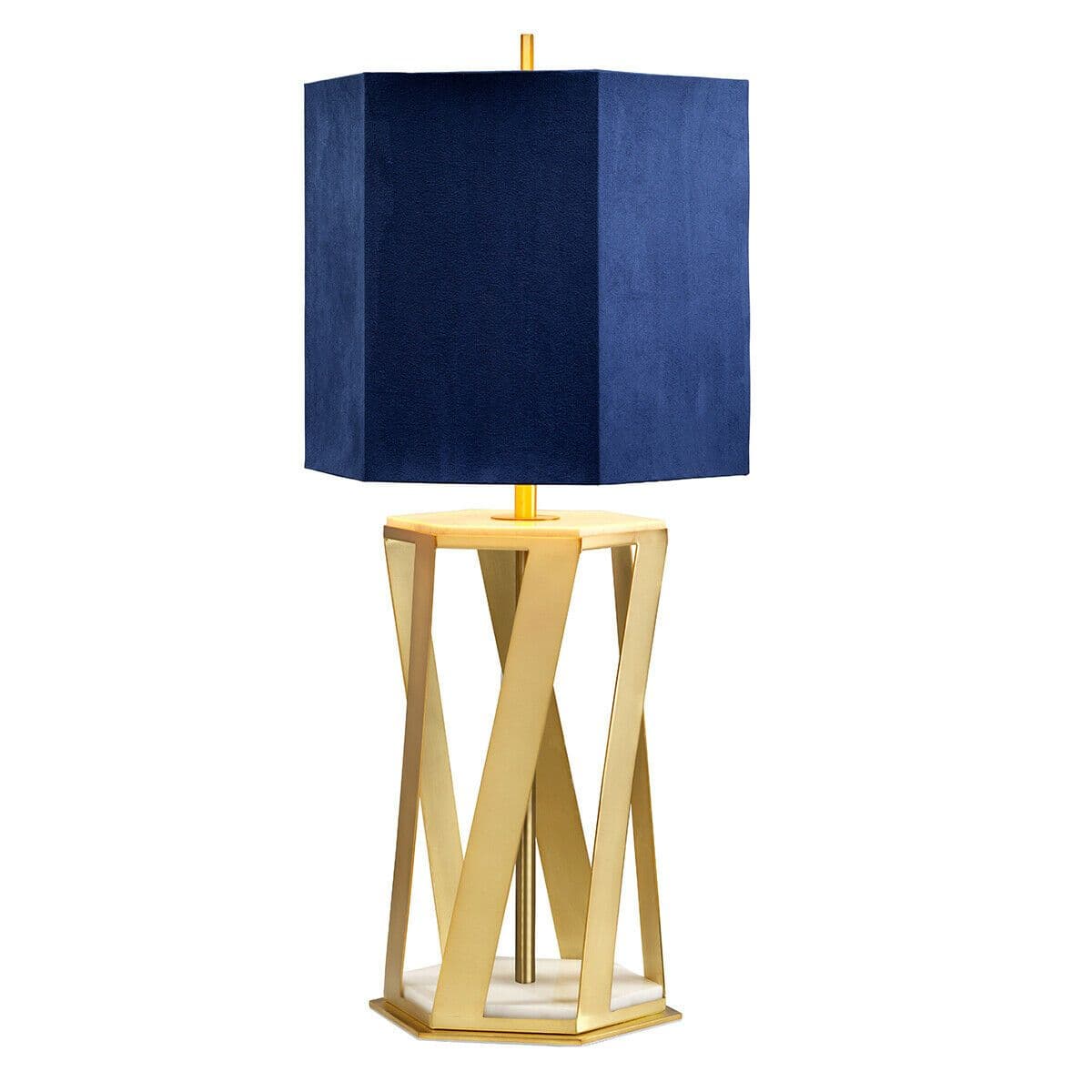 Table Lamp Shade Gold Faux Silk Lining Brushed Brass LED E27 60W Bulb
