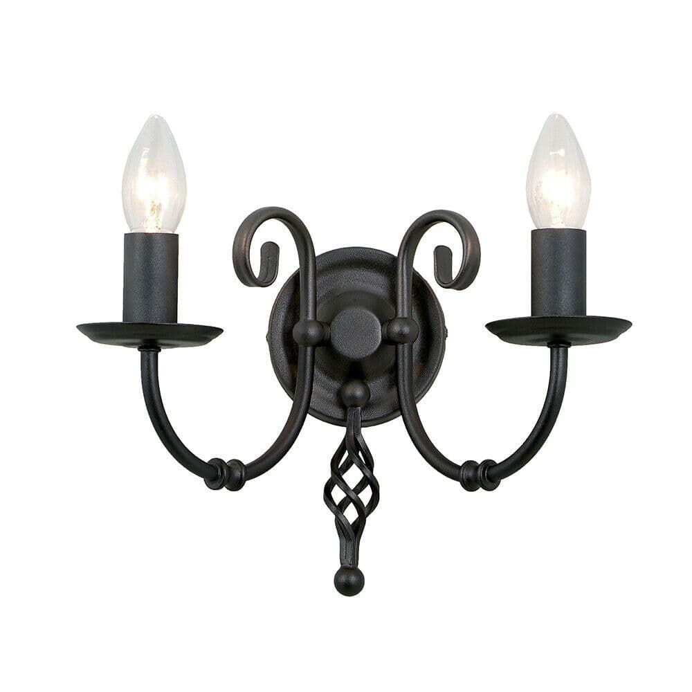 Twin Wall Light Sconce Artisan Knot Twist Detail LED E14 60W Bulb