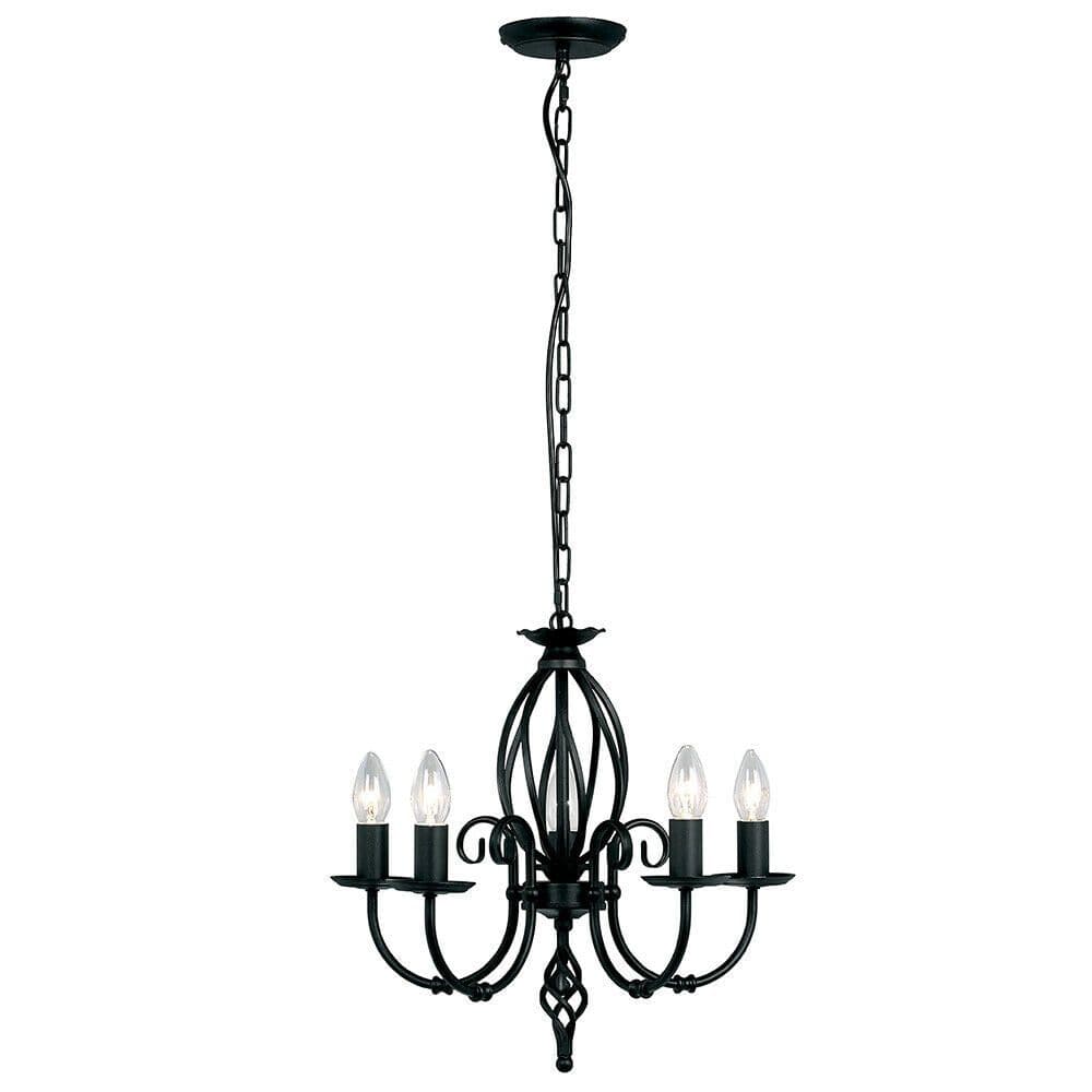 5 Bulb Chandelier LIght Artisan Knot Twist Detail LED E14 60W
