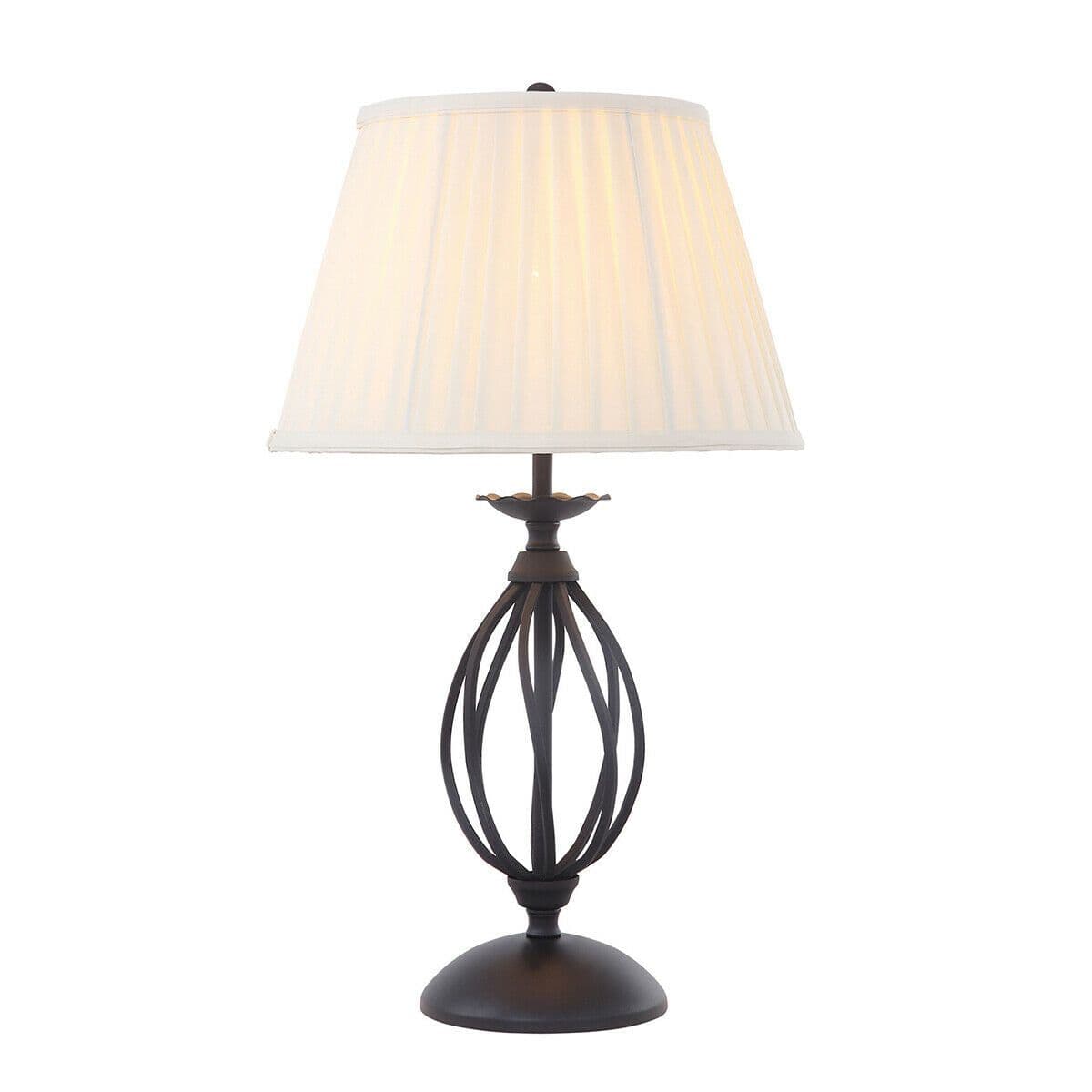 Table Lamp Ivory Shade Lounge Dining Room Finish LED E27 60W Bulb