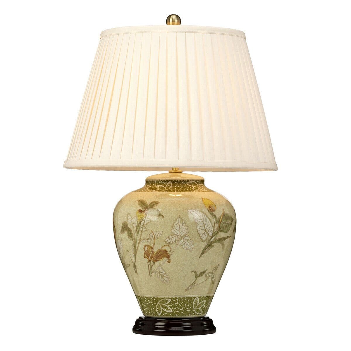 Table Lamp Porcelain Shade Aged Brass LED E27 60W