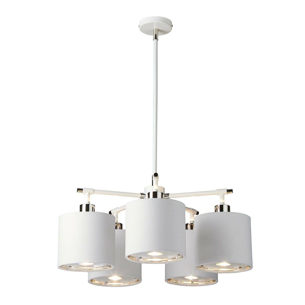 5 Bulb Chandelier LIght Highly Polished Nickel LED E27 40W