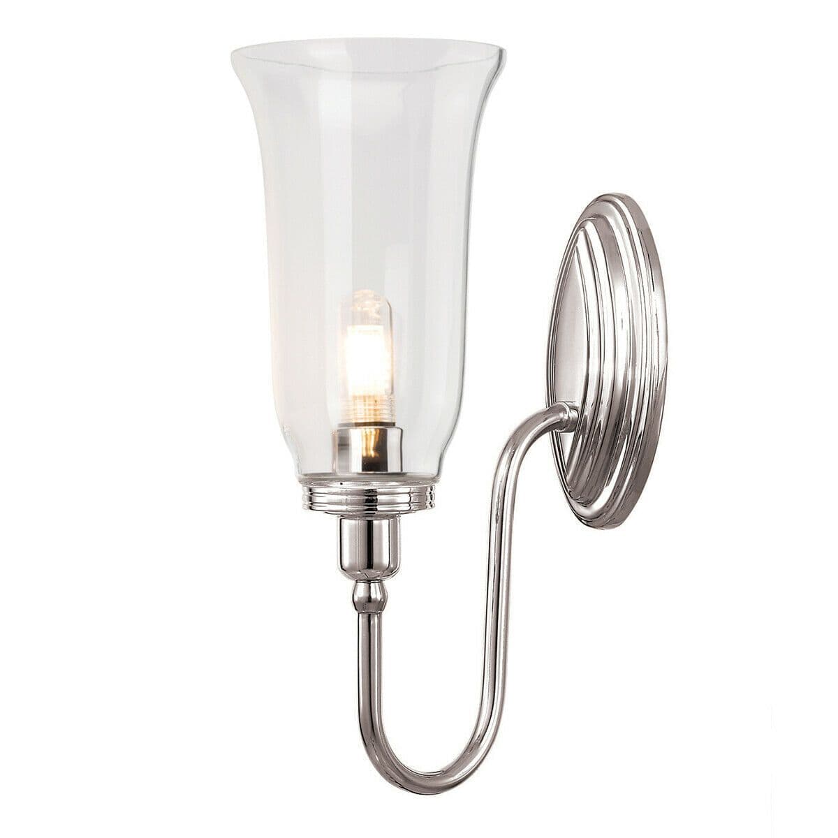 IP44 Tall Flute Style Glass Cup Highly Polished Nickel LED G9 3.5W