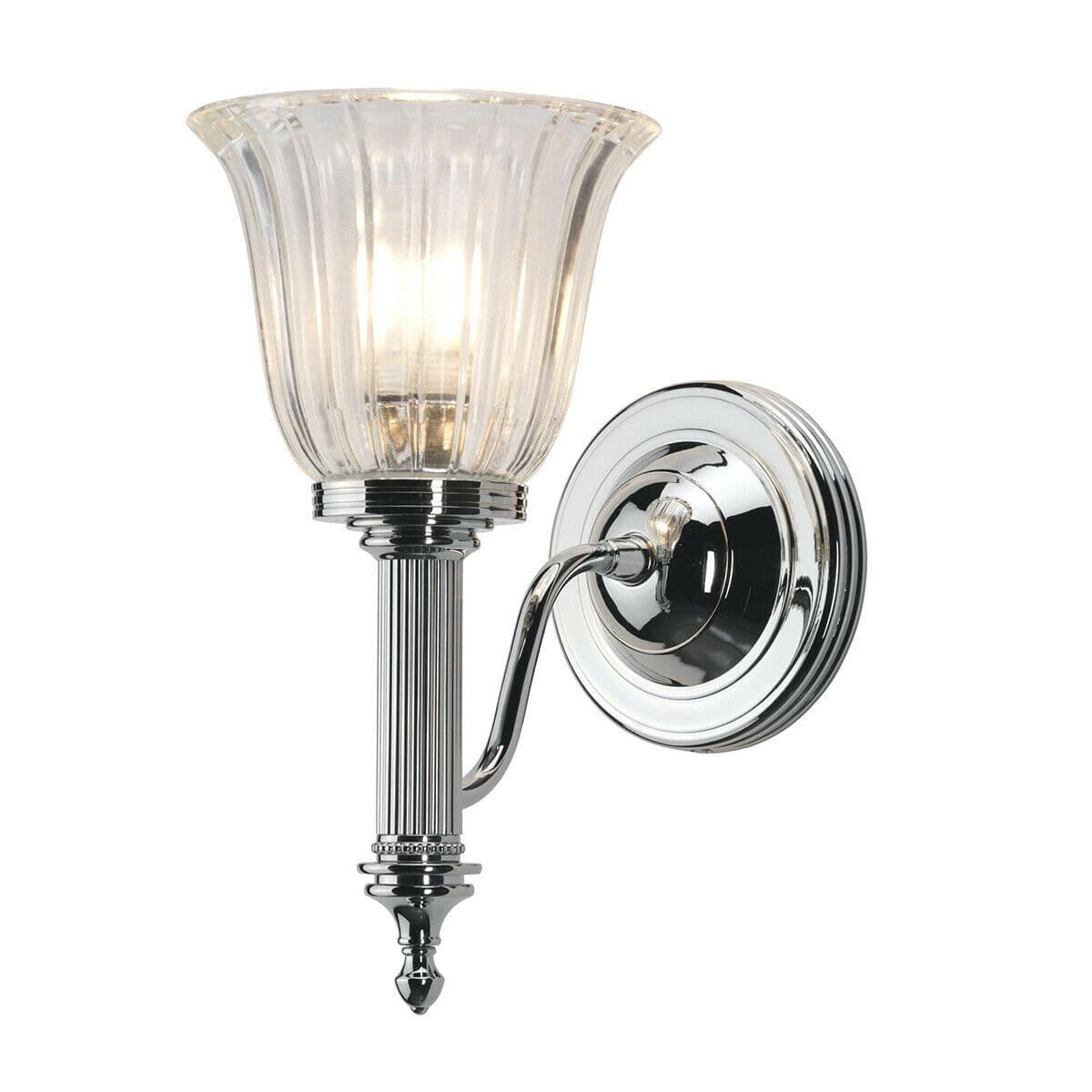 IP44 Wall Light Ribbed Glass Polished Chrome LED G9 3.5W
