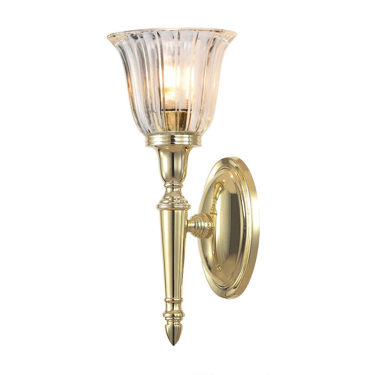 IP44 Wall Light Tulip Shaped Glass LED Included Polished Brass LED G9 3.5W