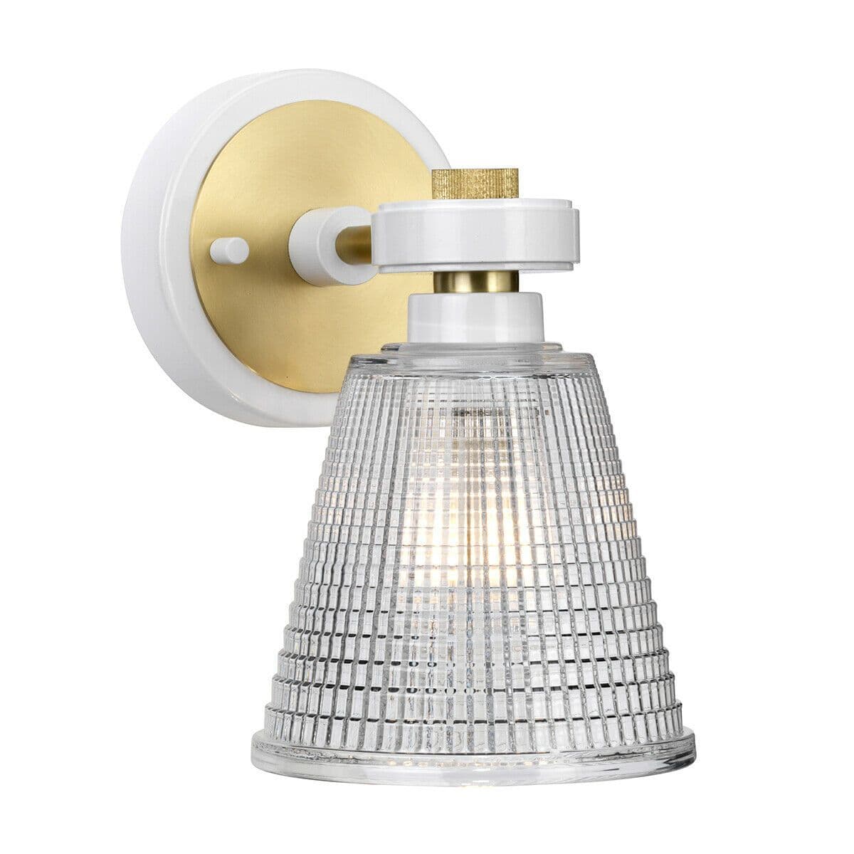 IP44 Wall Light Patterned Glass Downlight White Aged Brass LED G9 3.5W