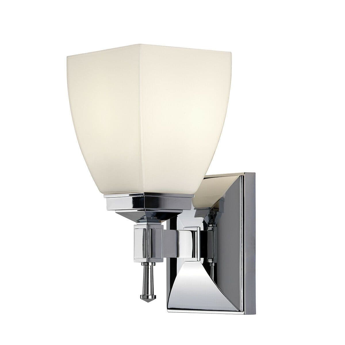 IP44 Wall Light Chrome Glass Shade Uplighter Chrome LED G9 3.5W