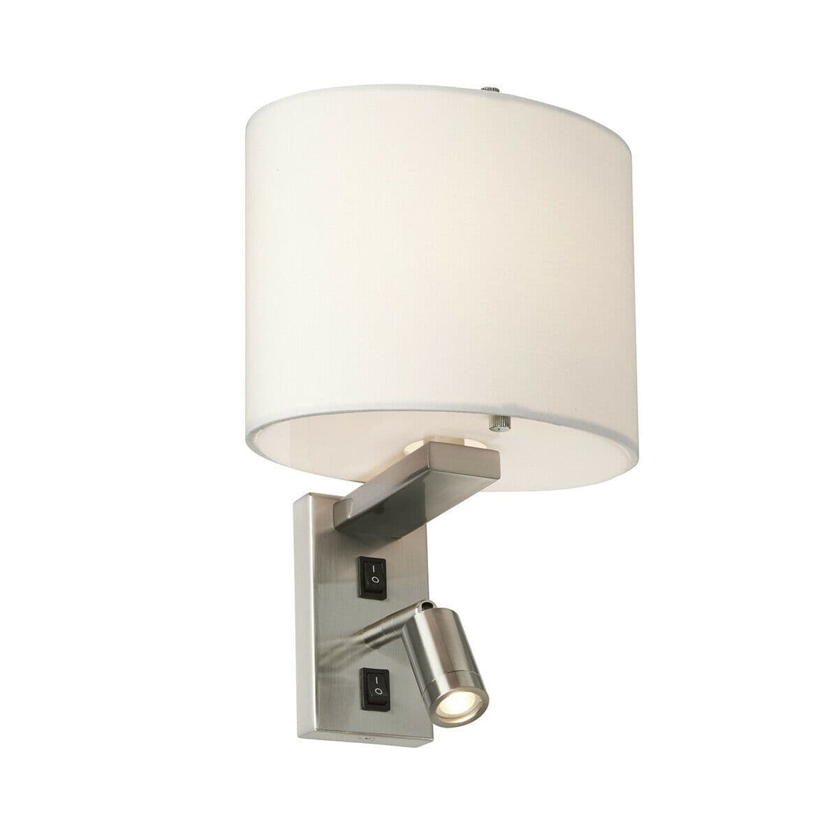 Twin Wall Light Directional LED Spotlights Round Shade Nickel LED E14 40W