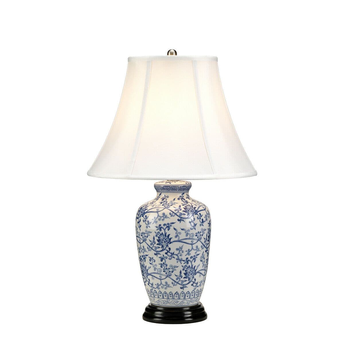 Table Lamp Porcelain Blue & Wooden Base Blue LED E27 60W
