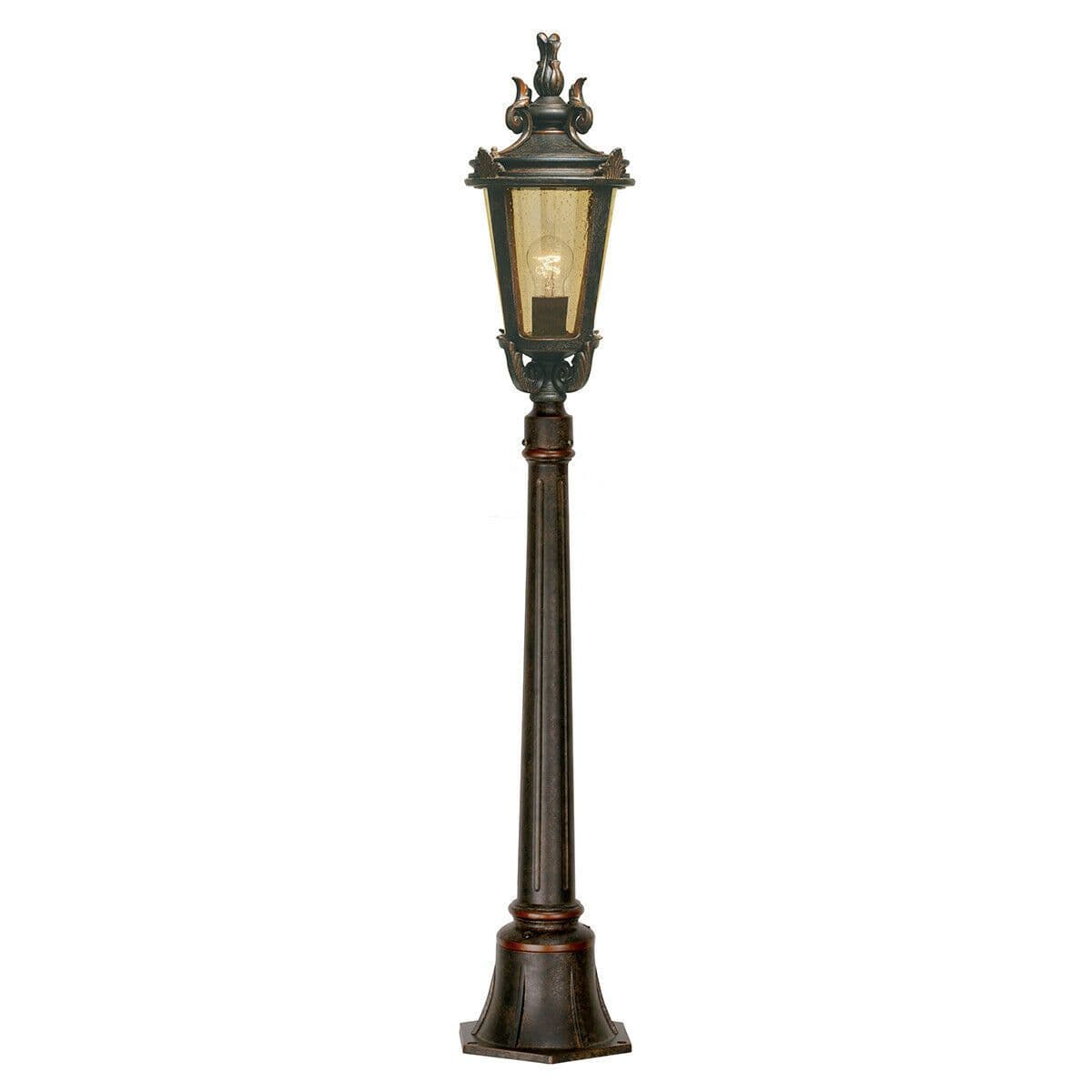 Outdoor IP44 1 Bulb Short Mini Lamp Post Pillar Weathered Bronze LED E27 100W