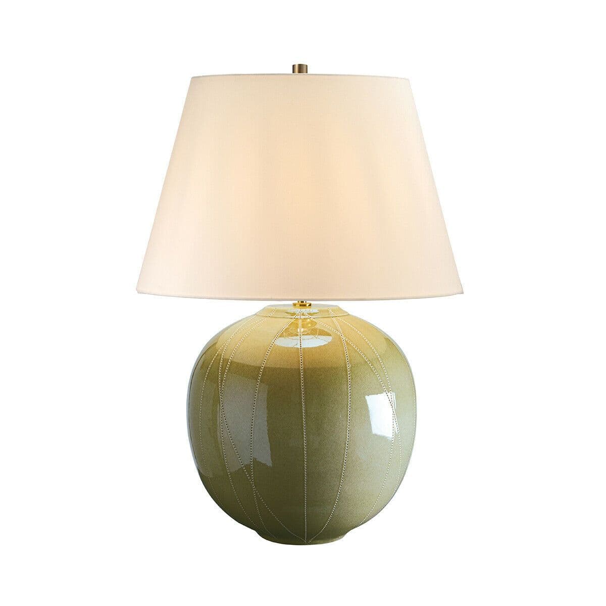 Table Lamp Glaze Cream Faux Silk Shade Reactive Glaze LED E27 60W