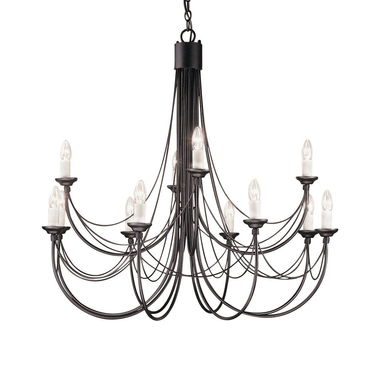 12 Bulb Chandelier Hanging Pendant LIght LED E14 60W Bulb