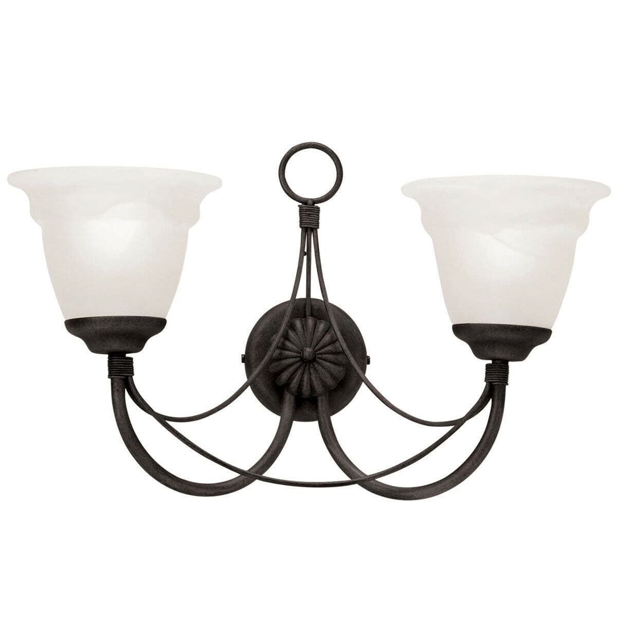 Twin Wall Light Candelabra Wire Effect Ivory Candle Holders LED E14 60W