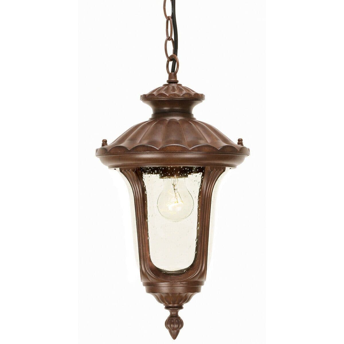 Outdoor IP44 1 Bulb Chain Lantern Rusty Patina LED E27 100W