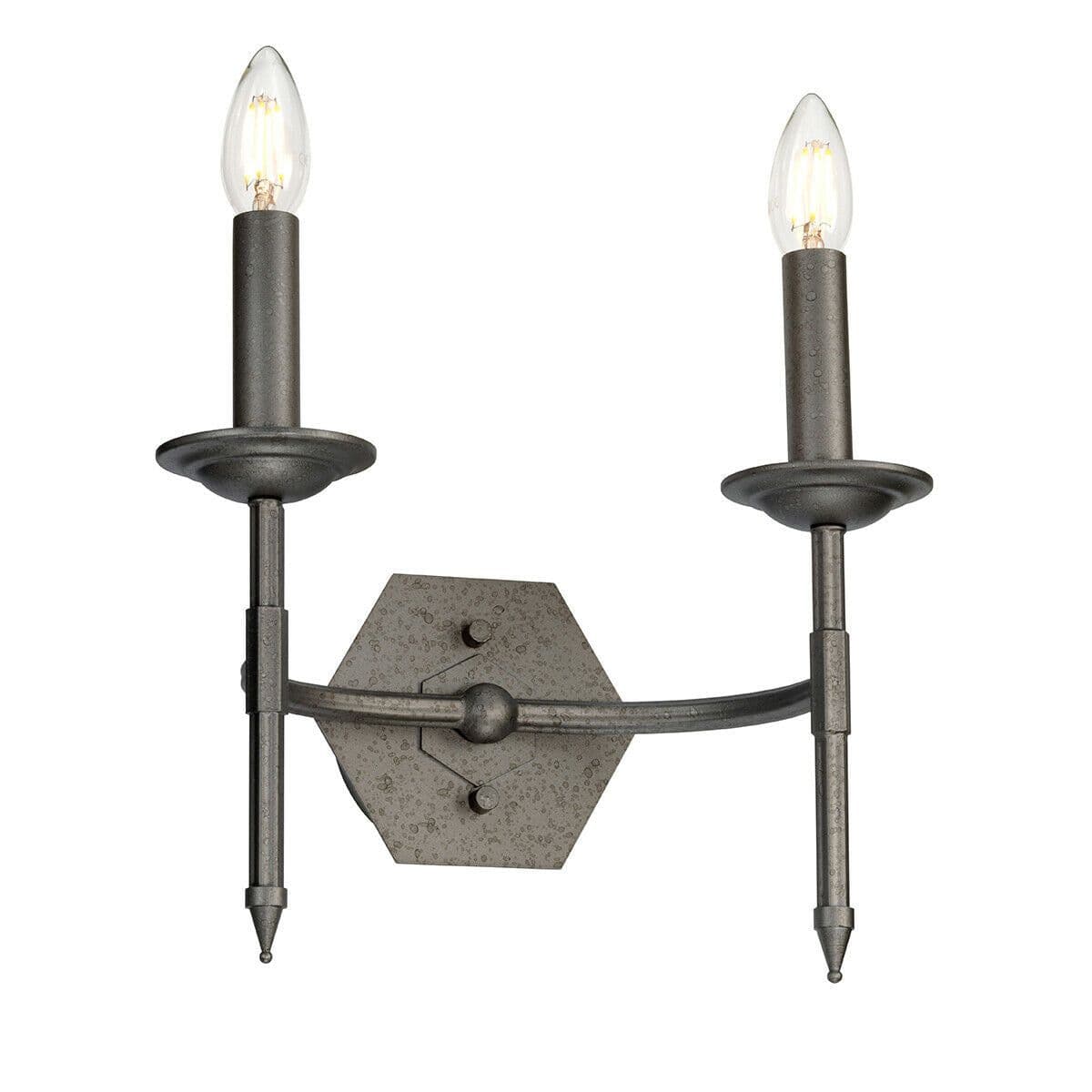 Twin Wall Light Metal Hand Painted Iron Gate LED E14 60W