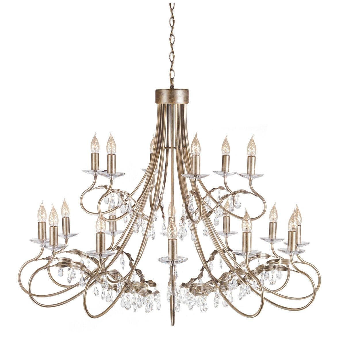 18 Bulb Chandelier Hanging Pendant LIght Silver Gold LED E14 60W Bulb