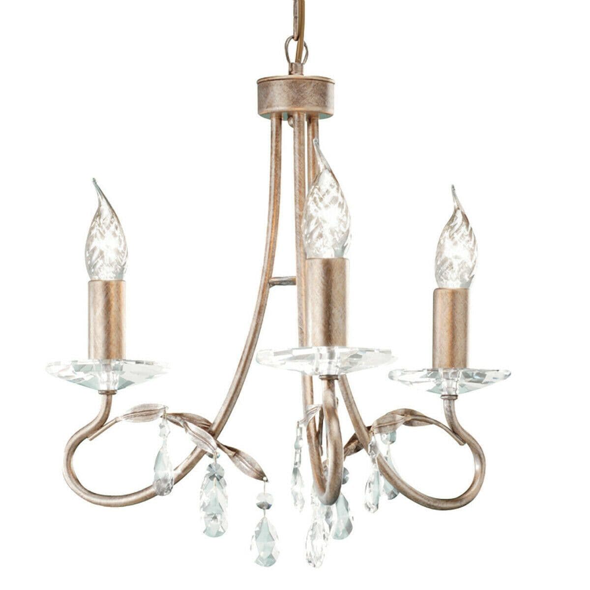 3 Bulb Chandelier Hanging Pendant LIght Silver Gold LED E14 60W Bulb