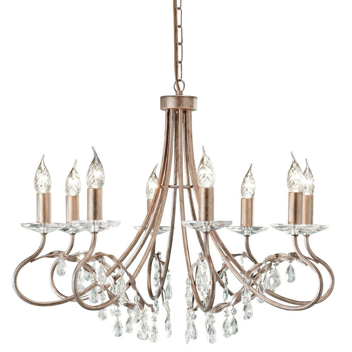 8 Bulb Chandelier Hanging Pendant LIght Silver Gold LED E14 60W Bulb