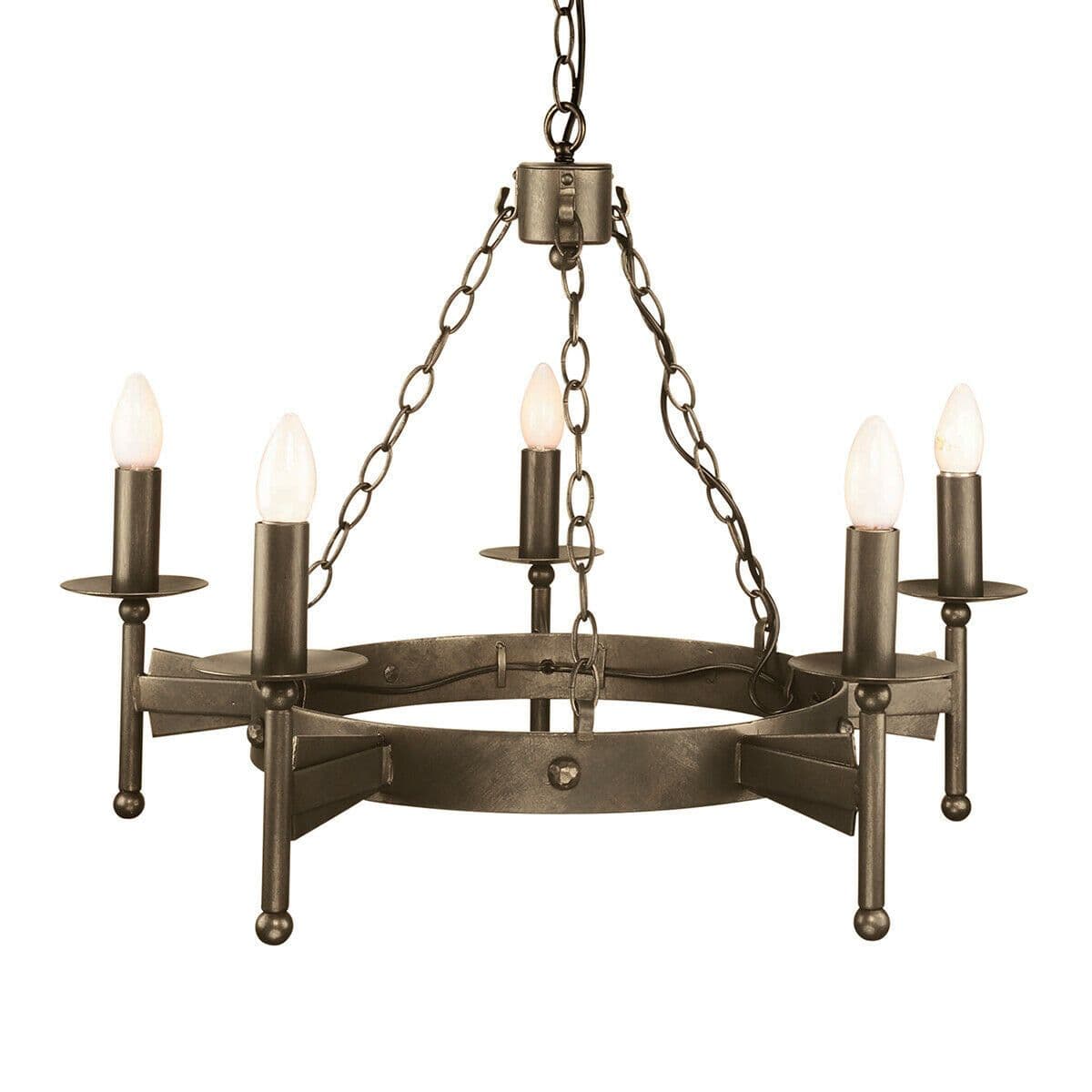 5 Bulb Chandelier Hanging Pendant LIght Old Bronze LED E14 60W Bulb