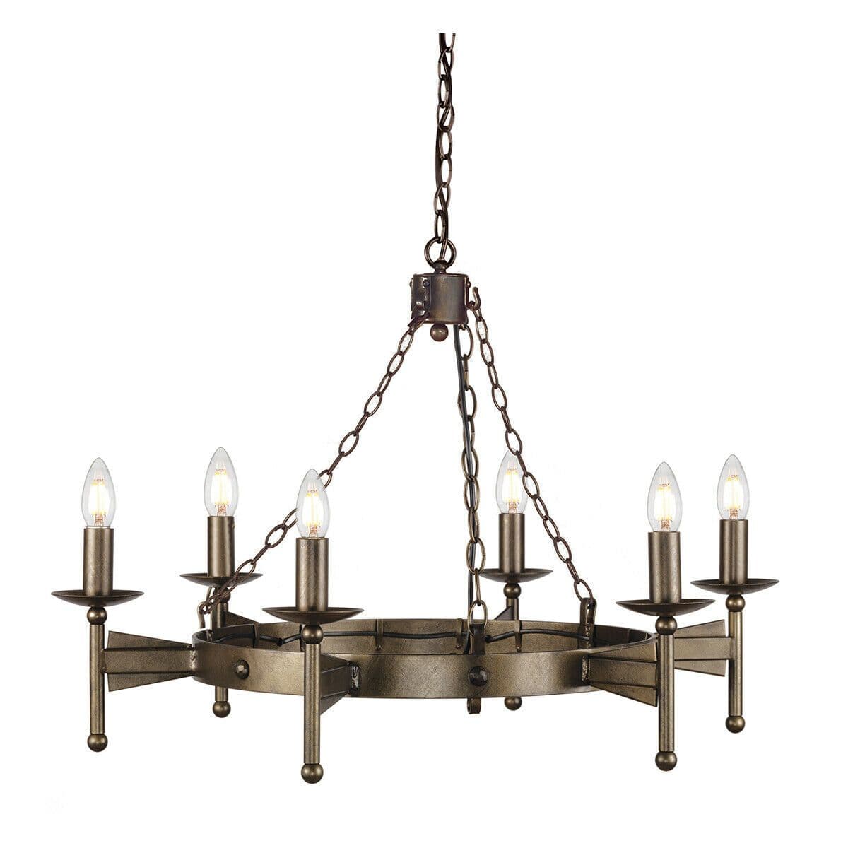6 Bulb Chandelier Hanging Pendant LIght Old LED E14 60W Bulb