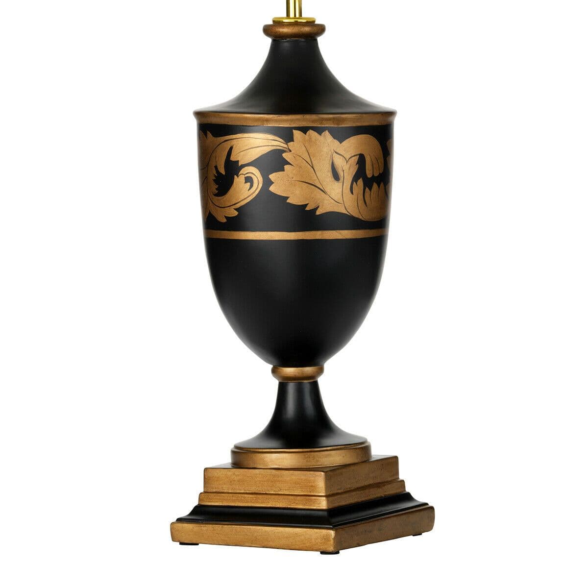 Table Lamp & Gold Urn Type Base Gold Painted Leaves LED E27 60w Bulb
