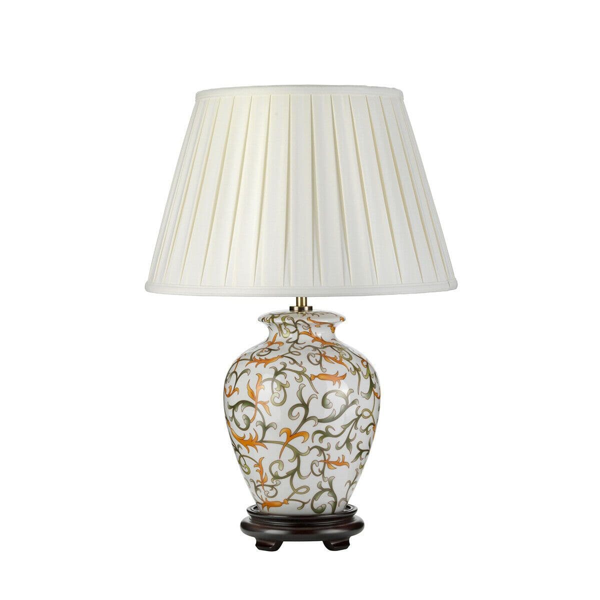 Table Lamp Ivory Shade Cream Orange LED E27 60W Bulb