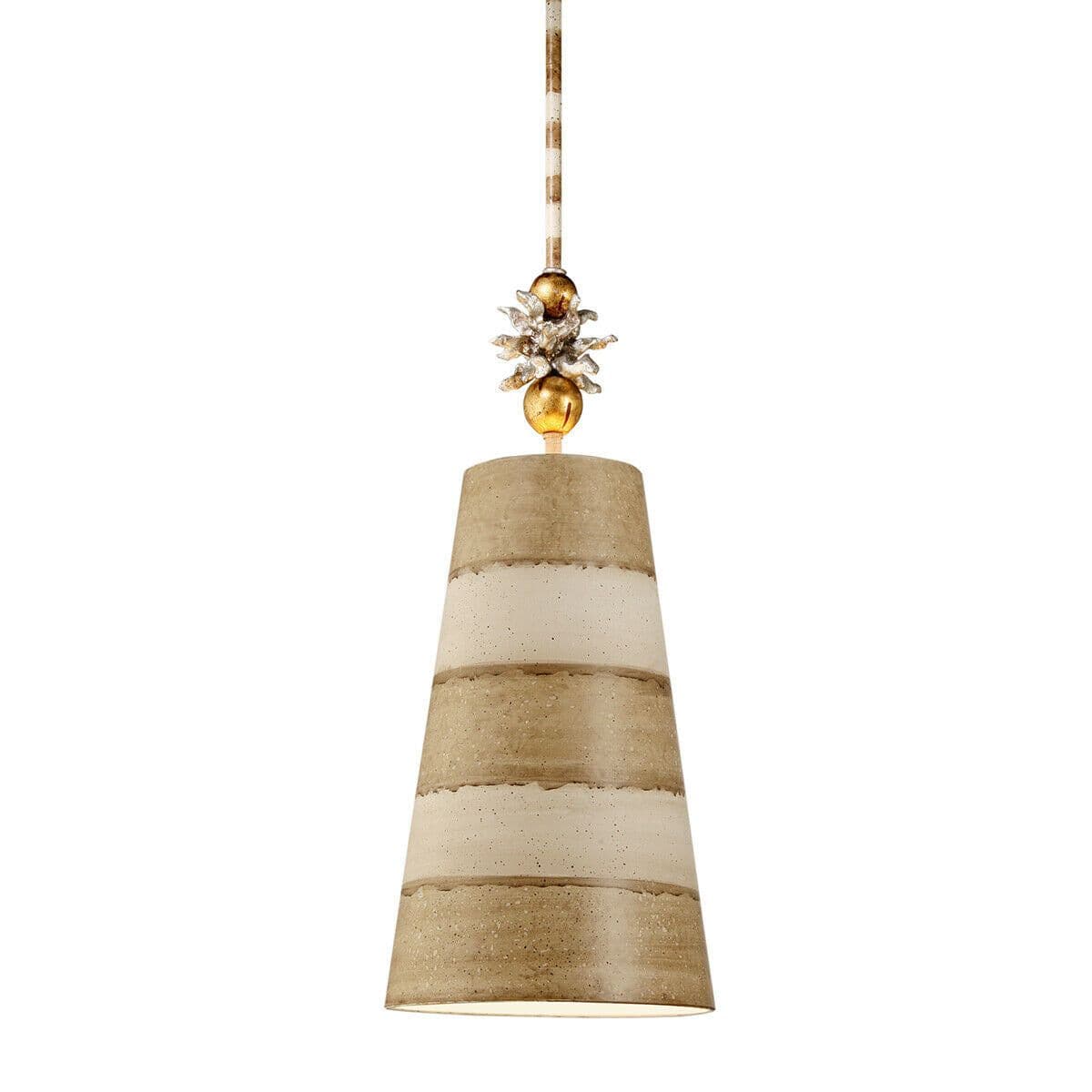 1 Bulb Ceiling Pendant Light Fitting Taupe & Patina LED E27 60W Bulb