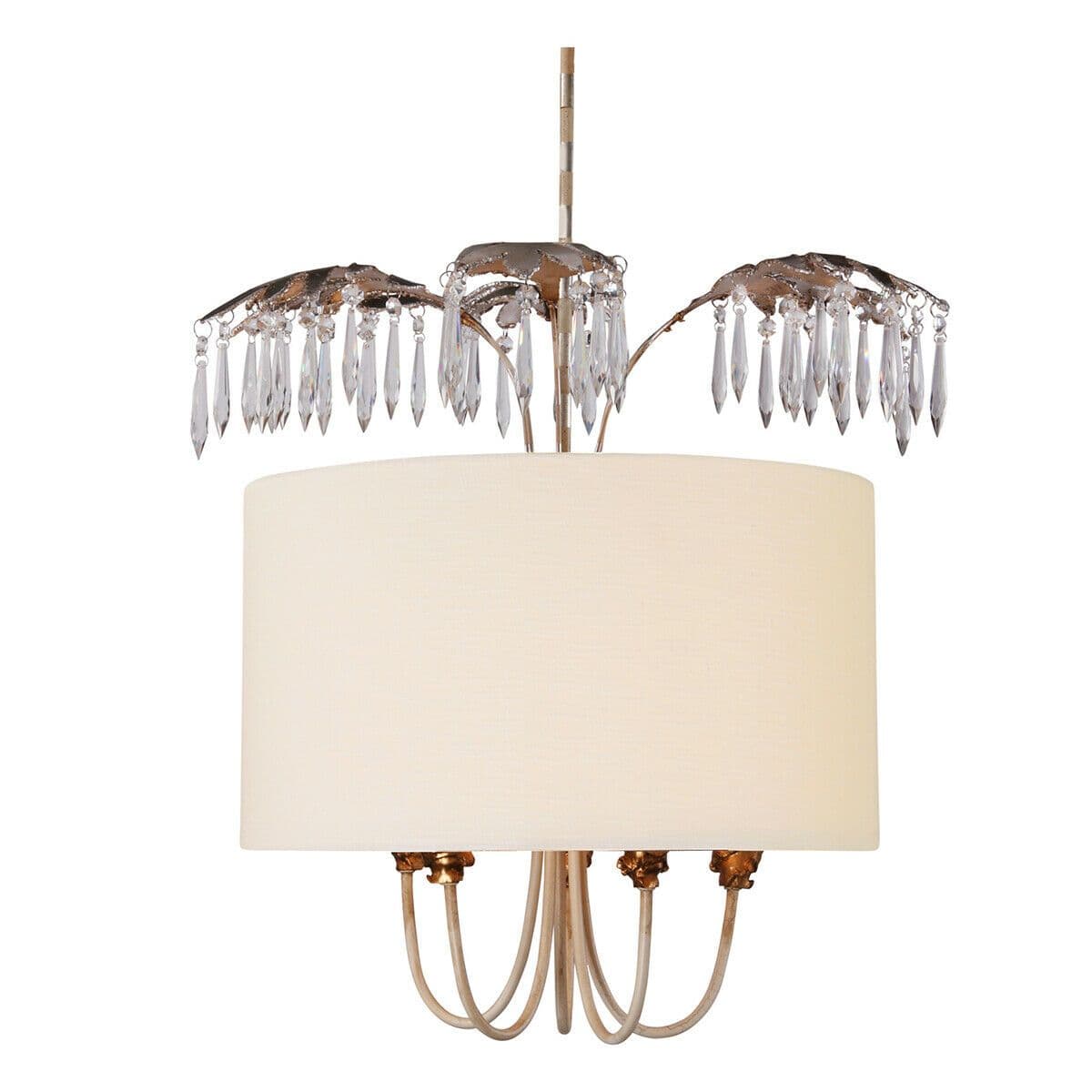 5 Bulb Ceiling Pendant Light Fitting Patina Gold & Silver Leaf LED E14 40W