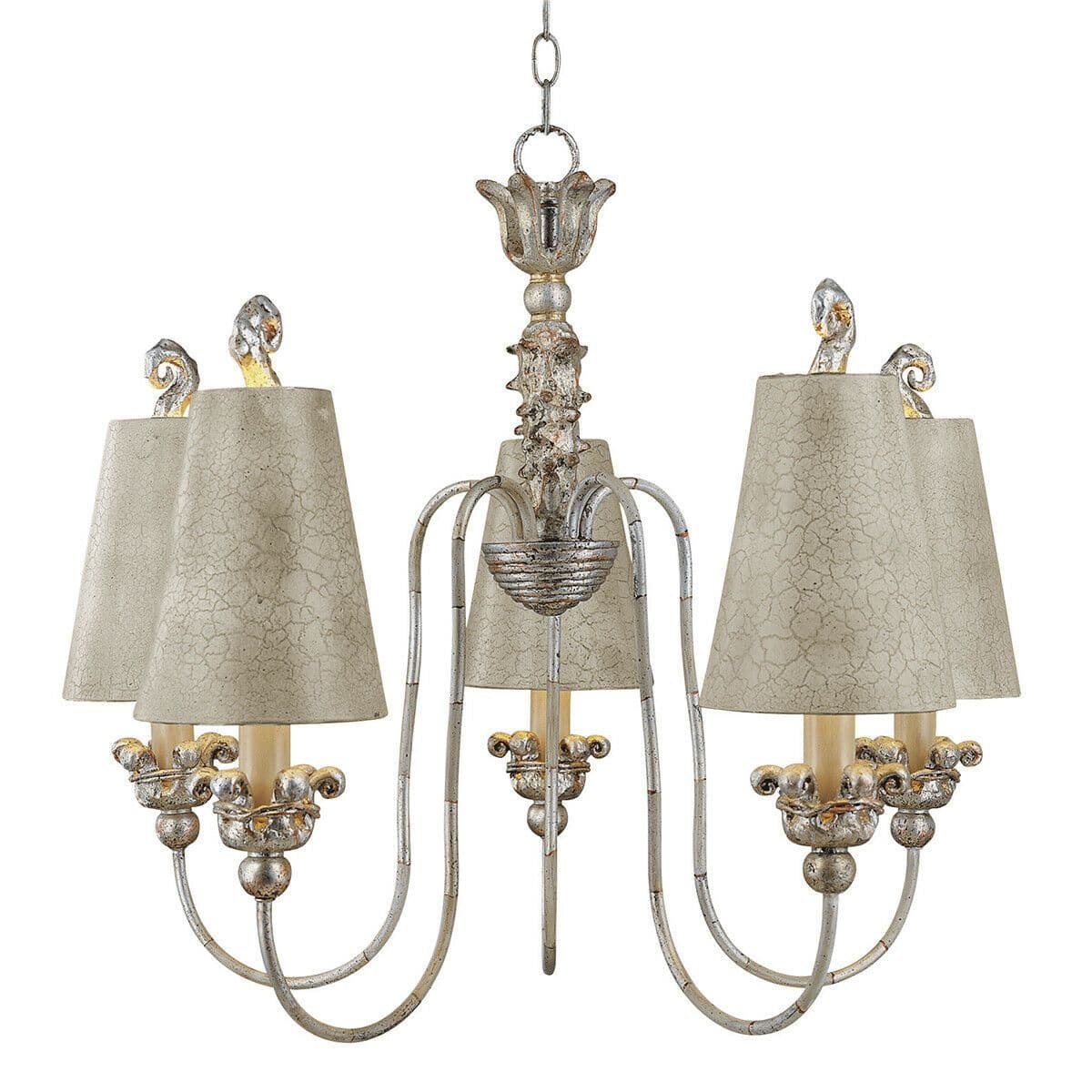 5 Bulb Chandelier Hanging Pendant LIght Silver and Gold LED E27 60W Bulb